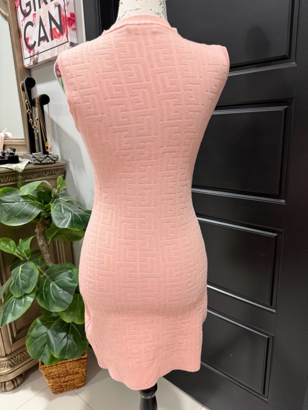 Fendi Pink Textured Knit Mini Dress - Picture 5 of 16